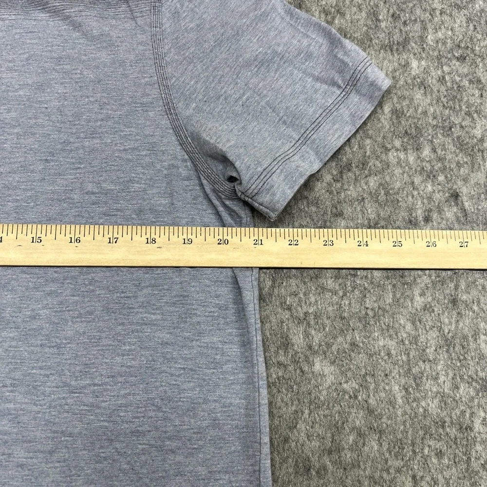 Banana Republic Polo Shirt Mens Large Gray Fitted Pima Ombre Short Sleeve Cotton